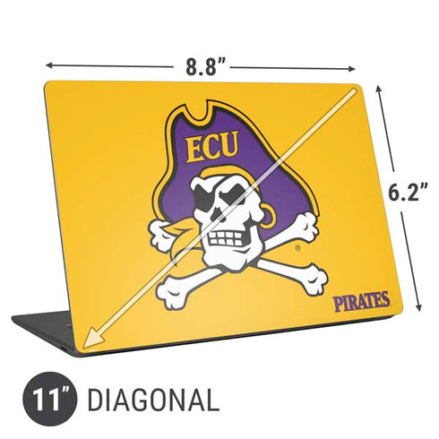 East Carolina University ECU Pirates Logo Yellow Universal Laptop 11in (8.8 x 6.2in) Skin